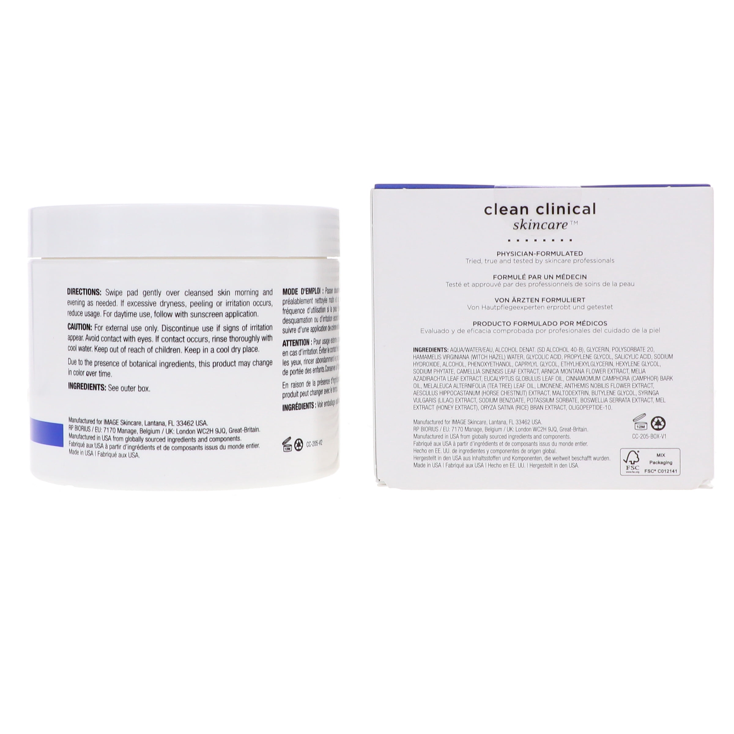 Image Skincare Clear Cell Salicylic Clarifying & Cleansing Pads, 60 pads