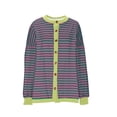 thumbnail image 4 of LOVZFMLL Vestes pour Femmes Mode Cardigan à Rayures à Blocs de Couleur Décontracté Mode Haut/chemise à Manches Longues à Col Rond Veste/veste à Capuche Décontractée à Manches Longues, 4 of 6