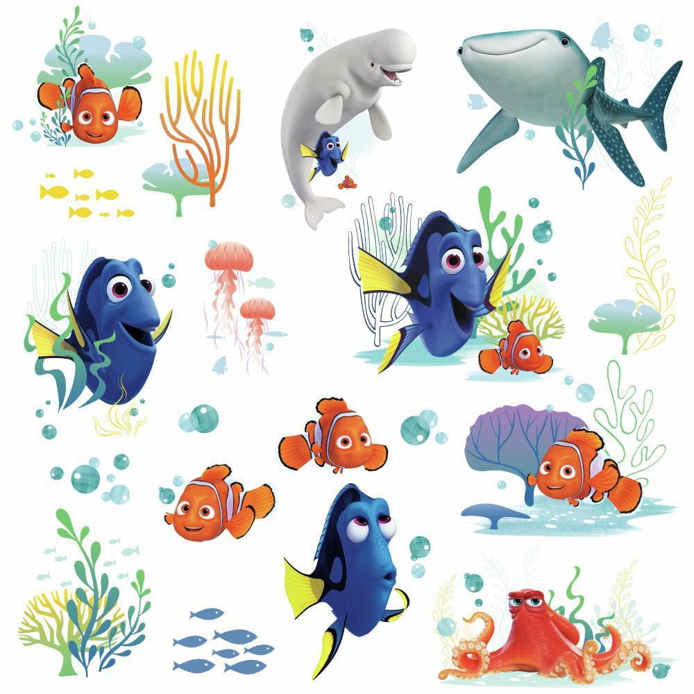 Disney Finding Nemo Self-Stick Room Wall Art Removable Stickers Dori Clownfish 