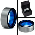 thumbnail image 5 of Charming Jewelers Tungsten Wedding Band Ring 8mm for Men Women Comfort Fit Blue Pipe Cut Brushed Lifetime Guarantee Size 5, 5 of 5
