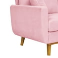 thumbnail image 6 of Cterwk Mid-Century Modern Corduroy Sofa Couch with Wood Legs, 2 Seat Loveseat Sofa for Living Room, Office, Bedroom, Pink, 6 of 9