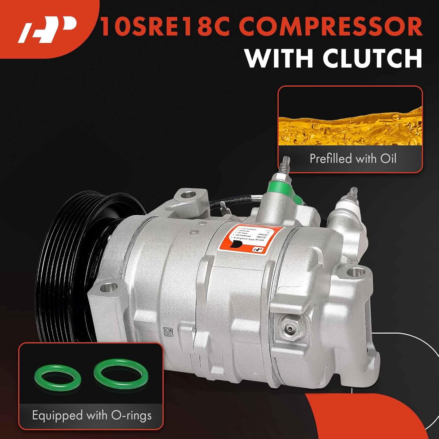 A-Premium Air Conditioner AC Compressor Compatible with Ram 1500 2014-2018 2020-2023, 1500 Classic 2019 & Jeep Grand WK2 Series Cherokee 2014-2019, 3.0L