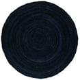 thumbnail image 2 of SAFAVIEH Braided Calvin Transitional Cotton Reversible Area Rug, Navy/Black, 8' x 8' Round, 2 of 11