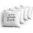thumbnail image 5 of Ambesonne Live Laugh Love Throw Pillow Cover 4 Pack, Black Words, 20", Black White, 5 of 7