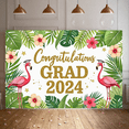 thumbnail image 2 of Tropical Flamingo Congratulations Banner Graduation Party Decorations for School Ceremony Celebration Event, 2 of 8