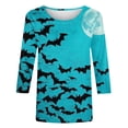 thumbnail image 6 of QATAINLAV Women's 3/4 Sleeve Halloween Shirts Funny Pumpkin Tunic Shirt Fall Crewneck Comfy Graphic Blouses Navy L, 6 of 6