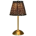 thumbnail image 2 of Cordless Rechargeable Table Lamp with 3 Color Temperatures & Dimming, Brown Floral Pleated Shade for Dinner Party Tablescape, 2 of 6