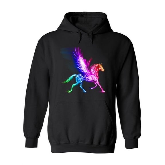 Fire Pegasus Hoodie Women - Women Hoodie, Black, Medium