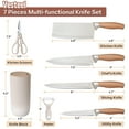 thumbnail image 7 of Vesteel Kitchen Knife Set of 7, Professional Stainless Steel Knives Set for Kitchen with Universal Knife Block - Khaki, 7 of 7