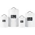 thumbnail image 1 of Nesting Canisters Sets for the Kitchen, Set of 4 Airtight White Farmhouse Canister Jars with Removable Chalkboard Labels and Marker, for Flour Sugar Coffee Tea Storage, 1 of 7