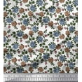 thumbnail image 1 of Soimoi Silk Fabric Leaves & Floral Block Printed Fabric 1 Yard 42 Inch Wide, 1 of 3