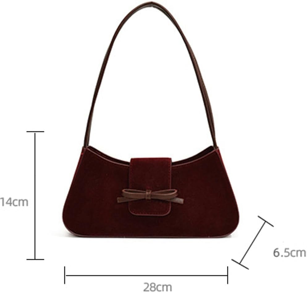 Zhengup Suede Purse Handbag Evening Bag for Women Crescent Satchels Shoulder Bag Crossbody Purse Top-handle Tote Party Shopping