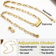 thumbnail image 4 of Clearance Choker Necklaces for Women Her Bar Gold Link Chain Choker for Birthday Christmas Jewelry Gift, 4 of 5