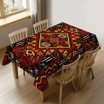 Rectangle African American Festival Table Cloth for Dining Tables, Reusable African Tribal Tablecloths Kitchen Tabletop Decor Ethnic Table Cover for Holiday,Picnic,Party,60x84Inch