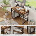 thumbnail image 2 of Topbuy 40" Computer Desk w/ Charging Station Drawer & Adjustable Shelf Headphone Hooks, 2 of 9