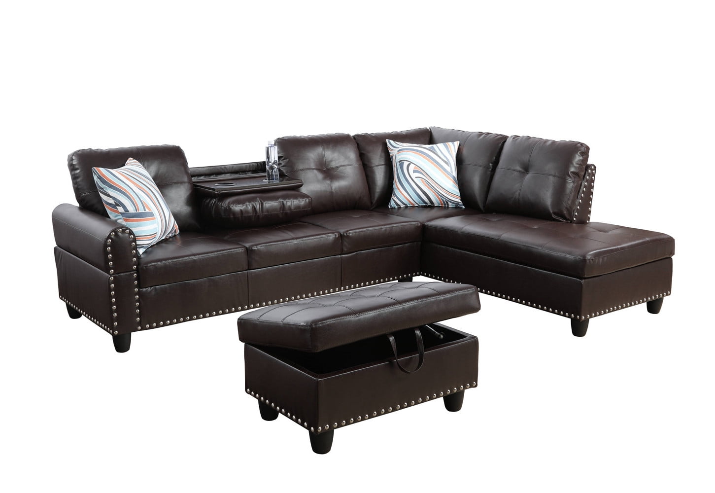 Ainehome Living Room Sectional Set, Leather Sectional Sofa in Home