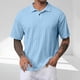 thumbnail image 1 of pstuiky camisetas camisas para hombre, Blusa deportiva informal de verano para hombre, de color liso, de manga corta, con media cremallera y cuello redondo, a la moda ropa de hombre s, 1 of 6