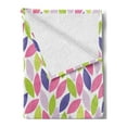 thumbnail image 2 of Natural Soft Flannel Fleece Throw Blanket, Pattern of Leaf Natural Botanic Illustration Creativity Ornate, Cozy Plush for Indoor and Outdoor Use, 50" x 60", Pink Purple Lime Green, by Ambesonne, 2 of 5