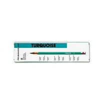 Turquoise Drawing Pencil, 2 Mm, 4B, Black Lead, Turquoise Barrel, Dozen