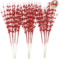 thumbnail image 1 of Planta artificial Joiedomi, 12 unidades, tallos de bayas rojas con purpurina, 43 cm, 1 of 8
