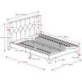 thumbnail image 3 of CorLiving Nova Ridge Upholstered Queen Size Platform Bed Frame with Slats and Headboard - No Box Spring Required, 3 of 9