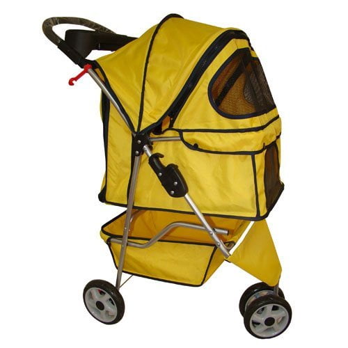 BestPet Pet Stroller Cat Dog 3 Wheel Walk Travel Folding Carrier W/Rain