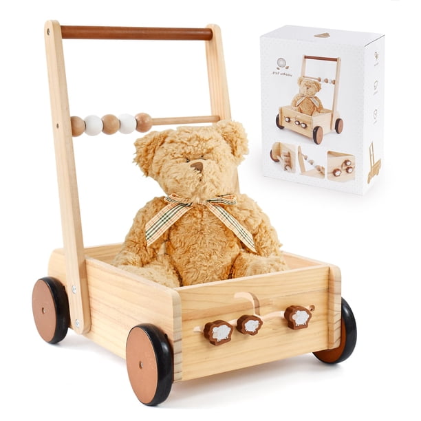 PairPear - Juguetes de madera para caminar para bebé, caminantes de velocidad ajustables para bebés que aprenden a caminar, juguetes de madera para caminar para niños pequeños de 1 a 3 años