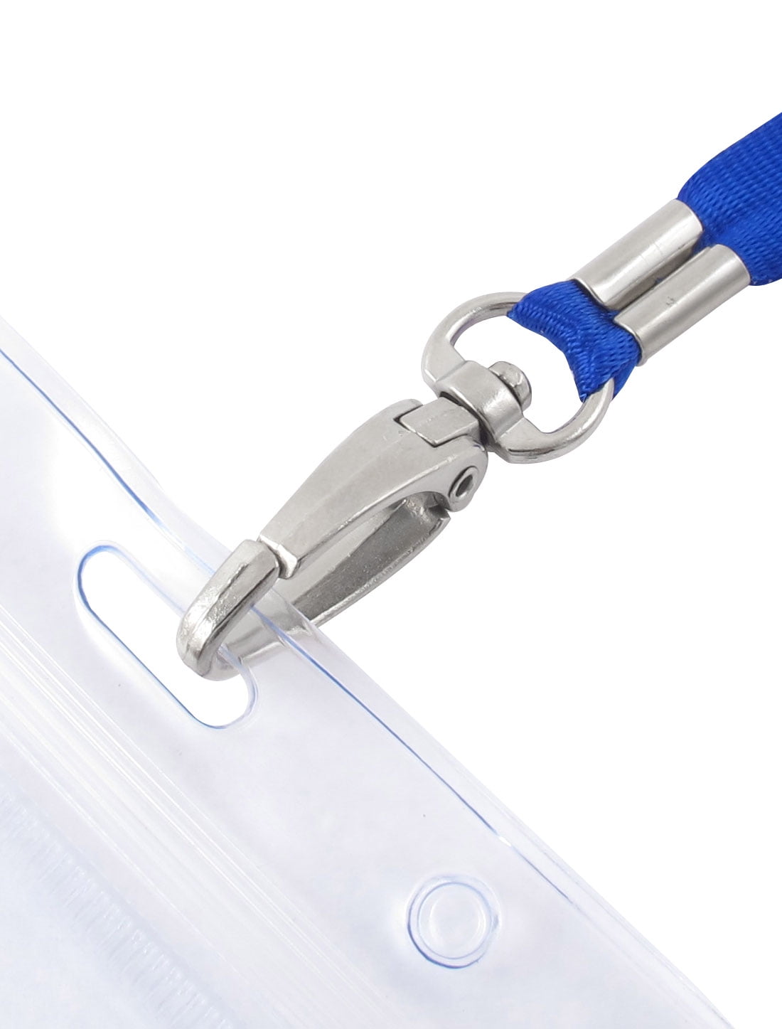 Lanyard Plastic Horizontal ID Office Employee Badge Card Holder Blue