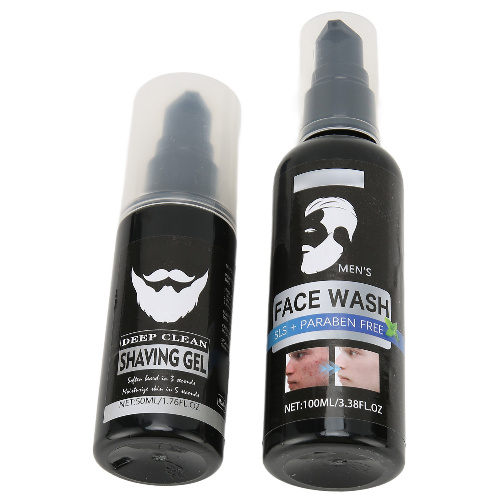 Face Wash, Refreshing Plant Extract Portable Shave Gel Mild For Beard Care For Men