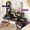 thumbnail image 4 of DEXTRUS Vanity Table Set with Mirror, Drawers, Adjustable Lighting and Storage Shelves, Black, 4 of 6