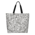 thumbnail image 1 of Disketp Silver Glitter Bolsa Tote Estampada para Mujer, Bolso de Hombro y de Mano para Compras y Viajes, 1 of 8