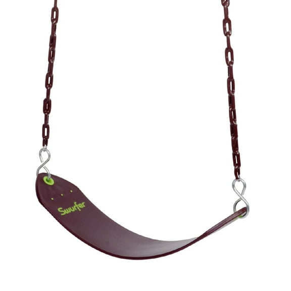 Swurfer Belt Swing with Pinch-Free Rubber Coated Metal Hanging Chains Holds 250 Pounds Ages 4 and up
