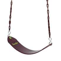 Swurfer Belt Swing with Pinch-Free Rubber Coated Metal Hanging Chains Holds 250 Pounds Ages 4 and up