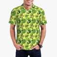 thumbnail image 2 of Balery Kiwi and Avocado Printed Men’s Short Sleeve Polo Shirt, Midweight Men's Shirt,Golf Polo shirts -Large, 2 of 8