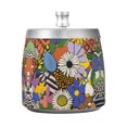 thumbnail image 7 of Yayeee Ashtray with Lid for Cigarette Smokeless Stainless Steel Home Ash Holder, Blue Floral, 7 of 7