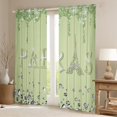 thumbnail image 2 of Jejeloiu Eiffel Tower Blackout Curtains,Romance Theme Curtains Pack of 2 (38x45 Each),Green Sequin Diamond Window Curtains For Child,Ultra Soft Room Decorative, 2 of 6