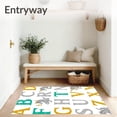 thumbnail image 3 of ODIKA 4'x6' Machine Washable Non-Slip Area Rug, Enchanted Fairy Tale Alphabet Floor with Storybook Characters High Traffic Rug, Gold, 689895, 3 of 7