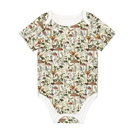 

Coaee Mushroom Garnish for Soft Cotton Baby Short-Sleeve Bodysuit Baby Girls Boys Bodysuit Romper