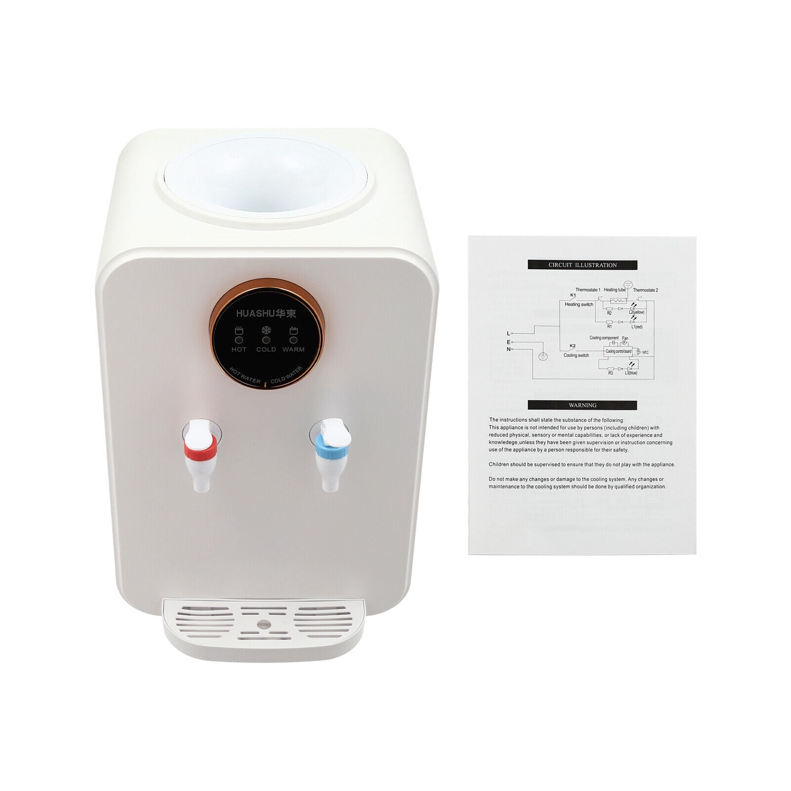 500ml White Water Dispenser with Hot, Cold, and Constant Temperature Settings, 4.99-Gallon Compatibility, Fast Heating and Cooling, Easy to Clean for Home and Office Use