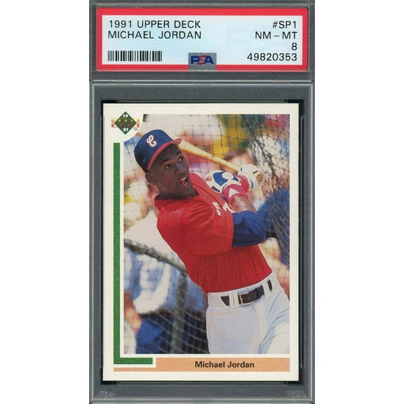Michael Jordan 1991 Upper Deck Baseball Card #SP1 Graded PSA 8