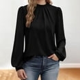 thumbnail image 3 of Womens Dressy Business Casual Blouse Elegant Long Sleeve Pleated Tops Work Shirt Fall Outfits, 3 of 5