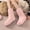 Pink, variant on SwiftWear Fuzzy Fluffy Bootie Slipper Sock with Gripper Warm Cozy House Socks for Women - Winter Soft Comfy Fleece Sleep Socks, Khaki
