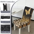 thumbnail image 6 of TSOVTHRID Golden Butterfly Leopard Print Dining Chair Covers Quilted Seat Cushion Covers Anti-Slip Stretch Armless Chair Slipcovers Removable Washable with Detachable Strap, Set of 2, 6 of 7