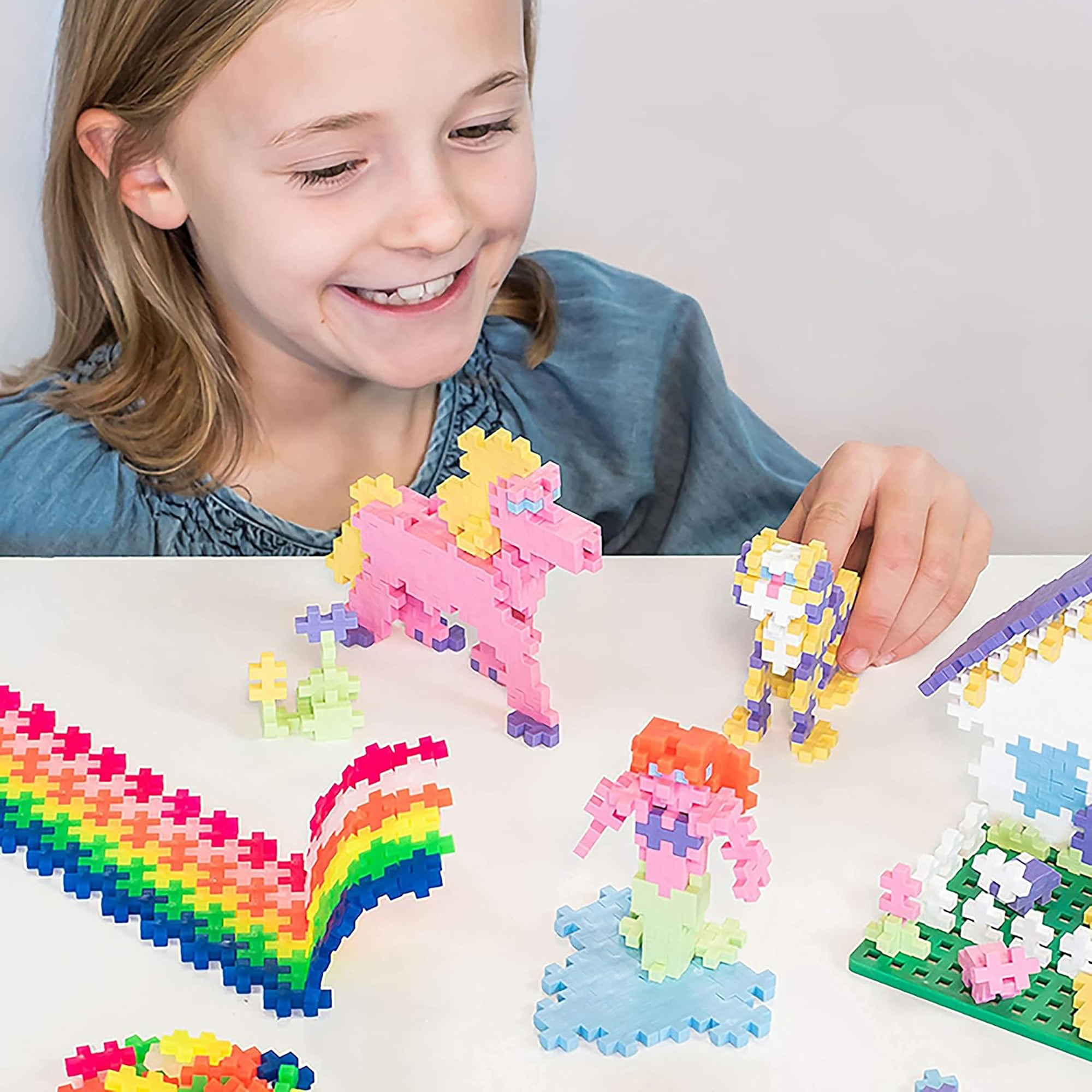 PLUS PLUS - Learn to Build ABC & 123 -400 Pieces, 40 Flash