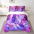 thumbnail image 2 of Feelyou Magic Unicorn Angel Twin Bedding Sets 7-Piece, Dreamy Cloud Rainbow Galaxy Bedding Comforter Set, Fairy Tale Animal Reversible Sheet Sets, Luxury Bedroom Decor, 2 of 7