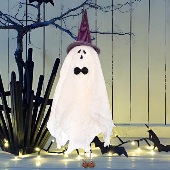 Vrorvz Halloween Festival Ghost Hanging Wind Chime Unique Witch Ghost Decoration Pendant for Home Party Soothing Sounds Versatile Year Round Indoor Outdoor Decor