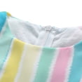 thumbnail image 3 of Bébé bébé Filles Été Volant Garniture Manches Coton Robe Strip Imprimer une Ligne Midi Habillé cqH, 3 of 5