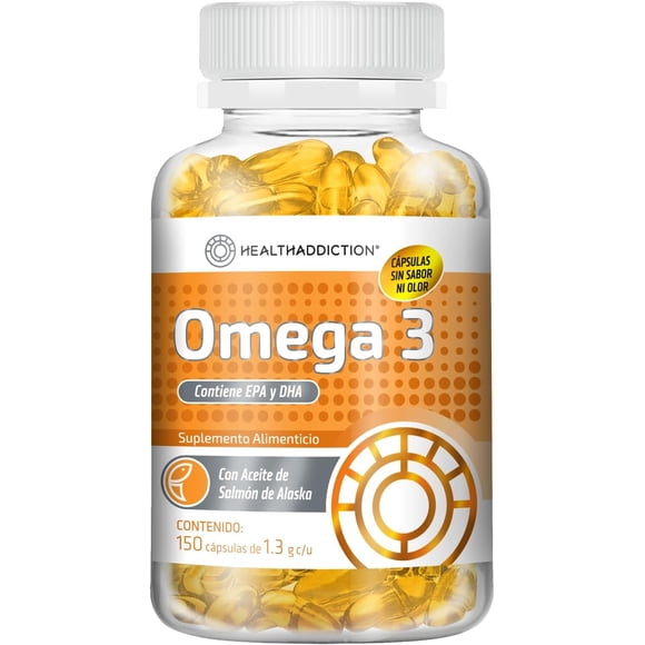 Omega 3 Premium Healthaddiction Sin Sabor A Pescado Alto Contenido De Epa Y Dha Con 150 Cápsulas