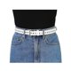 thumbnail image 4 of Cinturón de cuero PU con ojales Inspire Chic para mujeres, hebilla de metal, cinturones delgados de talla grande para jeans y vestidos, 104 cm/41" blanco, 4 of 4