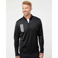 thumbnail image 1 of 3-Stripes Double Knit Quarter-Zip Pullover, 4XL, BlackGrey Two, 1 of 1